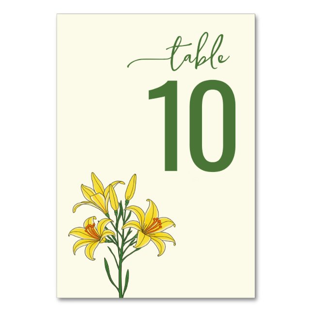 Elegant Green Floral Table Number (Front)