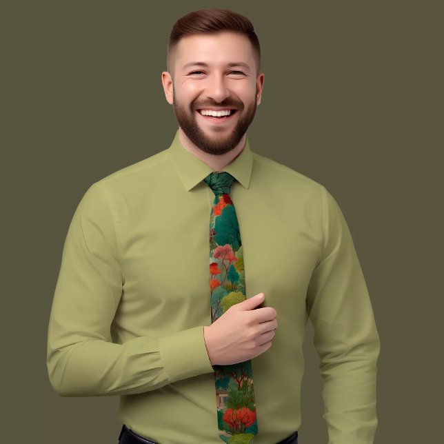 Elegant Green Floral Tie (Creator Uploaded)