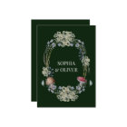 Elegant Green Flower and Mushroom Wreath Wedding