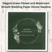 Elegant Green Flower and Mushroom Wreath Wedding