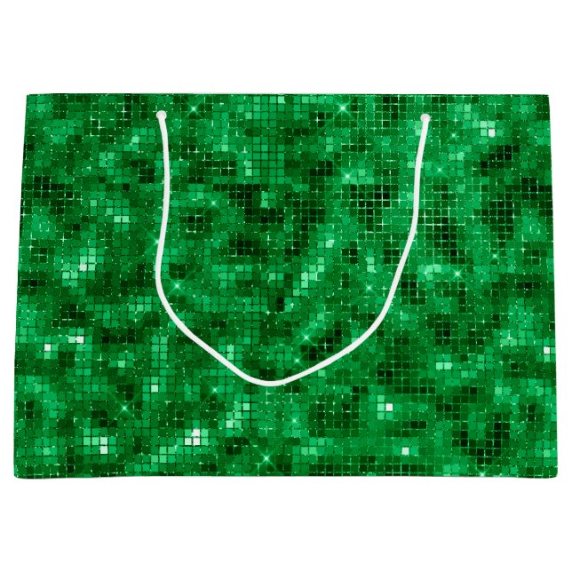 Elegant Green Foil Large Gift Bag (Front)