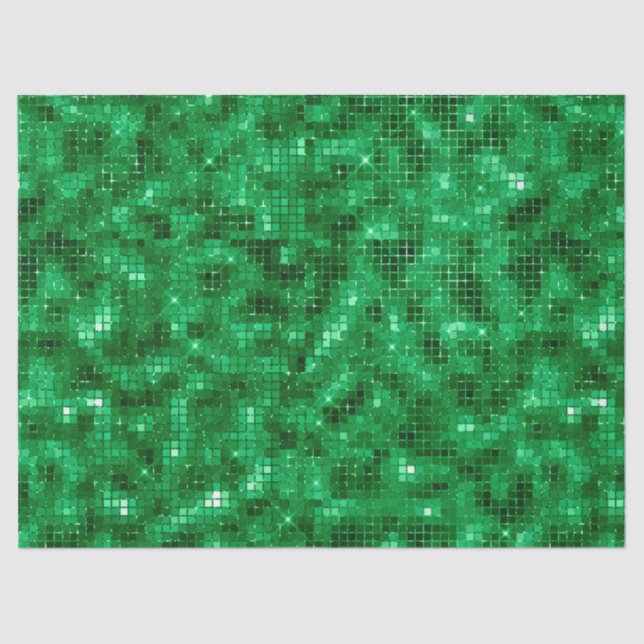 Elegant Green Foil Tissue Paper (Front)