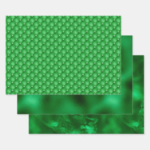 Elegant Green Foil Wrapping Paper Sheet
