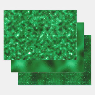Elegant Green Foil Wrapping Paper Sheet