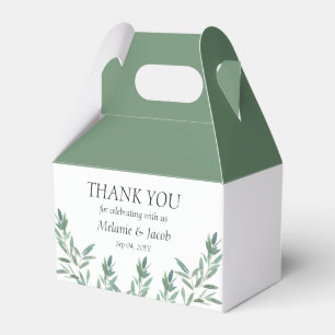 Elegant Green Foliage Favour Box