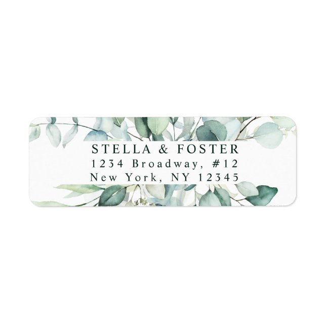 Elegant Green Foliage Return Address (Front)
