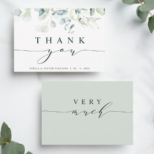 Elegant Green Foliage Thank You Card
