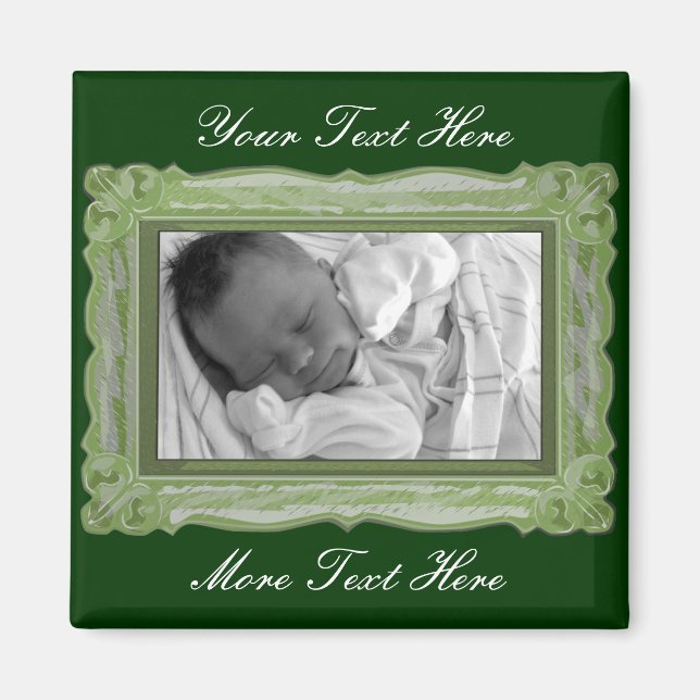 Elegant Green Frame Magnet (Front)