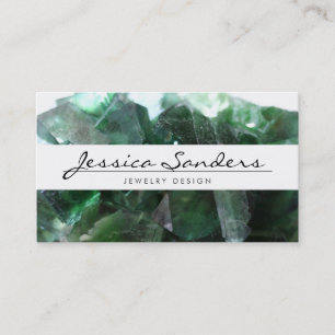 Elegant Green Gemstone Business Card