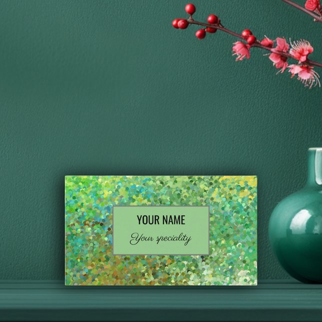 Elegant green glitter business card (Elegant green glitter business card)