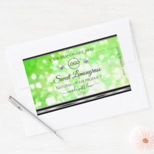 Elegant Green Glitter Product Labels Diamonds Logo