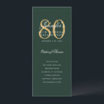 Elegant Green Gold 80th Birthday Program Menu Invitation<br><div class="desc">Elegant "Birthday Party Program" design with a sophisticated script typography w/ custom text.</div>