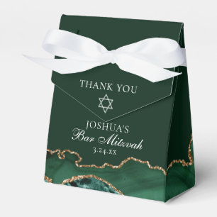Elegant Green Gold Bar Mitzvah Party Favour Box