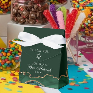 Elegant Green Gold Bar Mitzvah Party Favour Box