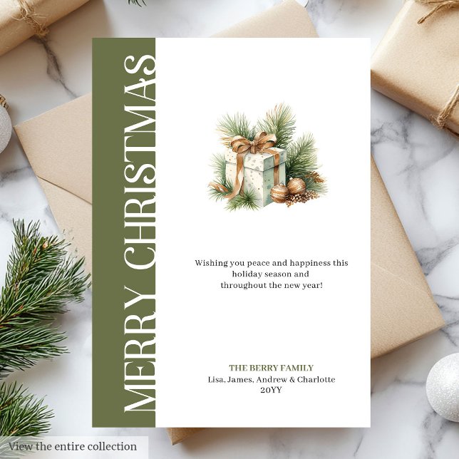 Elegant Green Gold Christmas Gift Digital Card (Elegant Green Gold Christmas Tree Digital Card)