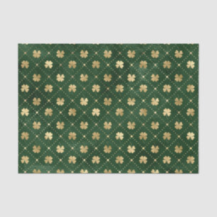 Elegant Green Gold Clover Tissue Paper