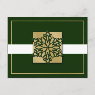 elegant green gold  Corporate Holiday Greeting s Postcard