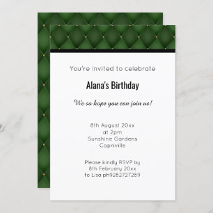 ELEGANT GREEN GOLD DIAMOND DESIGN INVITATION