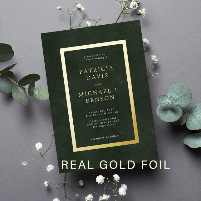 Elegant green gold foil typography wedding (Creator Uploaded)