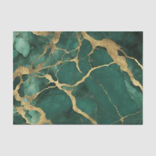 Elegant Green Gold Marble Tissue Paper