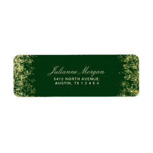 Elegant Green Gold Snowflakes Christmas 