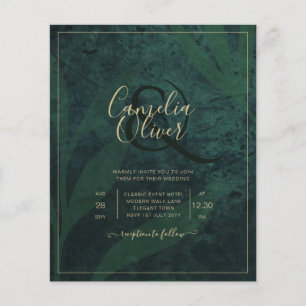 Elegant Green Gold Wedding Invite QR Code RSVP   Flyer