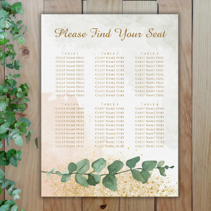 Elegant Green & Gold Wedding Seating Chart
