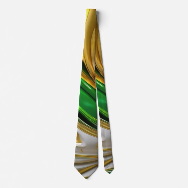 Elegant Green /Golden Foil Marble Tie (Front)