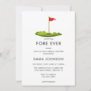 Elegant Green Golf Bridal Shower Invitation