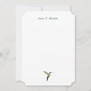 Elegant Green Hummingbird Note Card