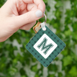 Elegant Green Keychain with Monogram