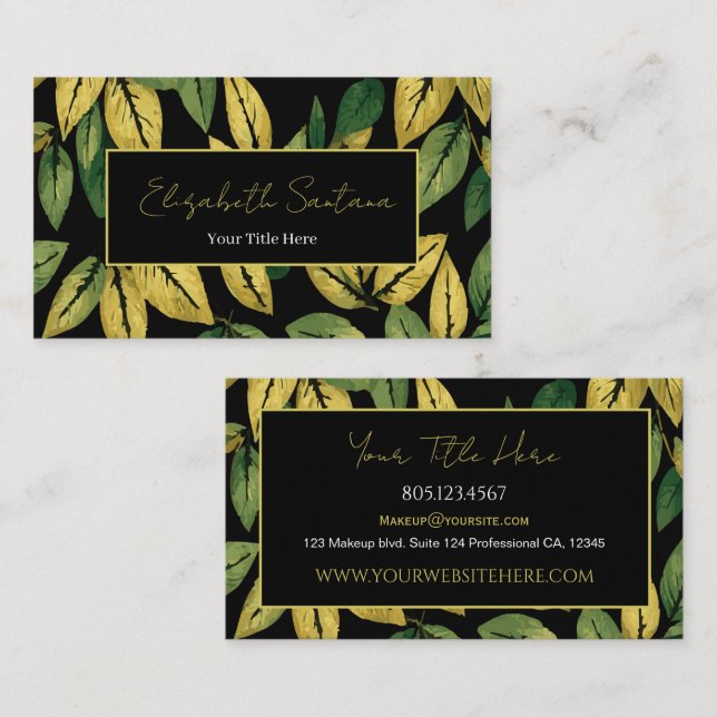 Elegant Green Leaf Business Card (Front/Back)