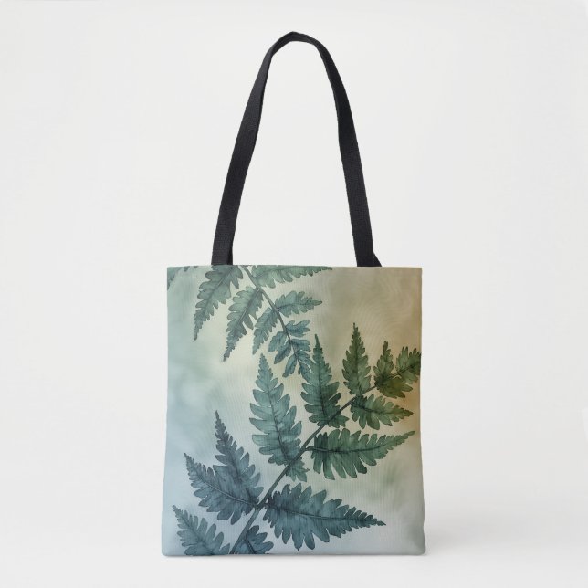 Elegant Green Leaf Tote Bag (Front)