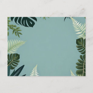 Elegant Green Leaves and Fern Postcard
