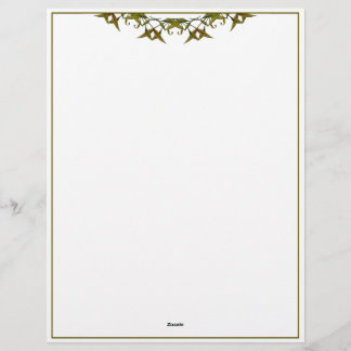 Elegant green leaves custom letterhead