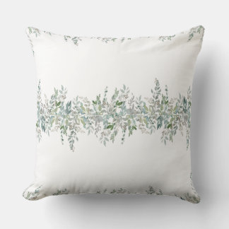 Elegant Green Leaves Design Cushion