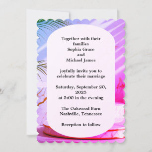 Elegant Green Leaves Nature Design   Minimal Botan Invitation