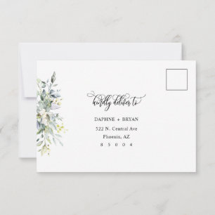 Elegant Green Leaves Response with Address Backer