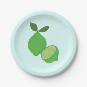 Elegant Green Lime Party Paper Plate