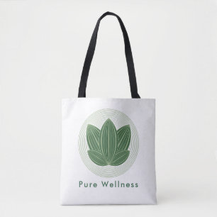 Elegant Green Lotus Leaf Eco Wellness Tote Bag