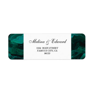 Elegant Green Marble Address Label