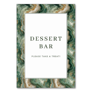 Elegant Green Marble Pattern Table Number