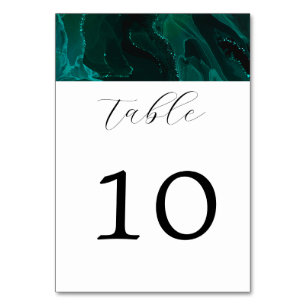 Elegant Green Marble Wedding Table Number