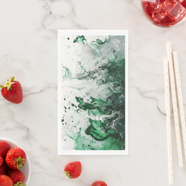 Elegant Green Marble Wrapping Paper Napkin (Insitu)
