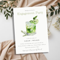 Elegant Green Margarita Cocktail Engagement