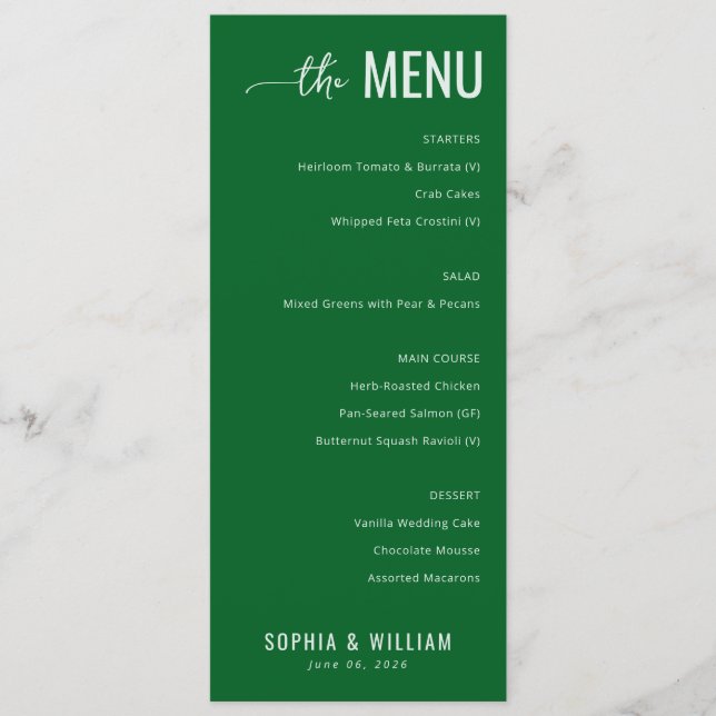 Elegant Green Menu Template (Front)