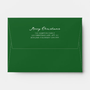 Elegant Green Merry Christmas Envelope