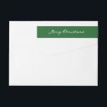 Elegant Green Merry Christmas Return Address Wrap Around Label<br><div class="desc">Simple green christmas return address wrap around label featuring "Merry Christmas" in an elegant script.</div>