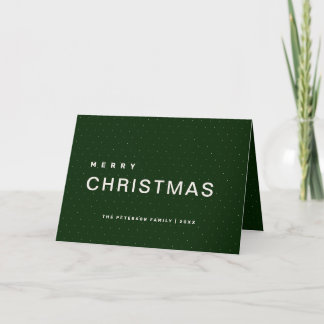 Elegant Green Merry Christmas Script Non Photo Holiday Card