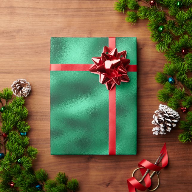 Elegant Green Metallic Holiday Christmas Wrapping Paper (Holiday Gift)